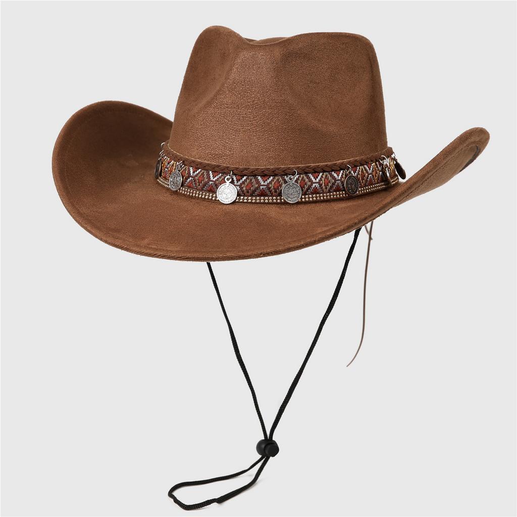 Western Cowboy Hat Summer Vintage Big Brim Shade Sun Protection Hat Outdoor Hiking Hat Jazz Hat