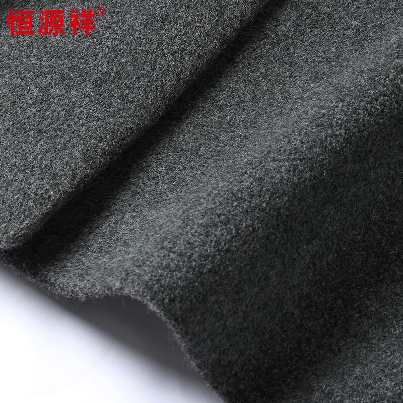 Hengyuanxiang Men's Pure Wool Mid-Length Overcoat