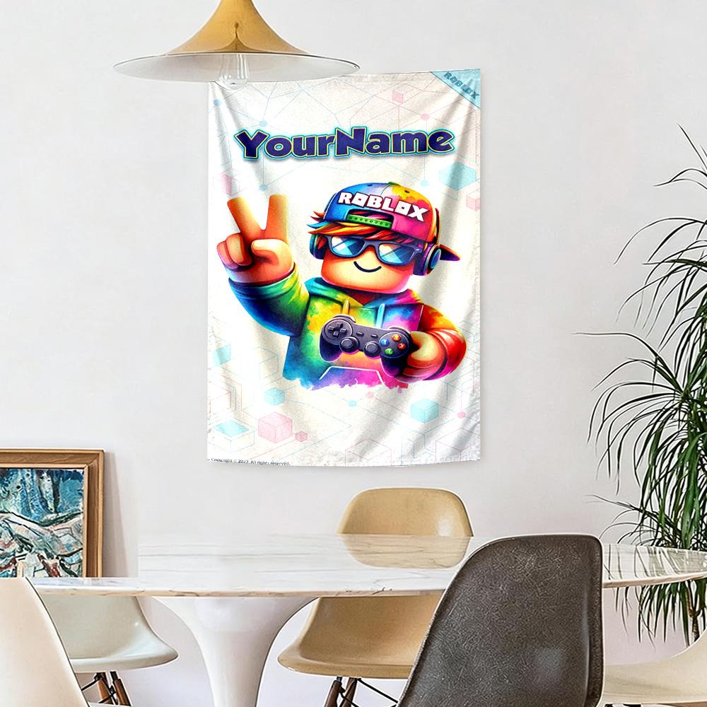 Roblox Custom Your Name Wall Decor Tapestry Art For Pet Memorial Birthdaywedding Party Backdrop Family Gift
