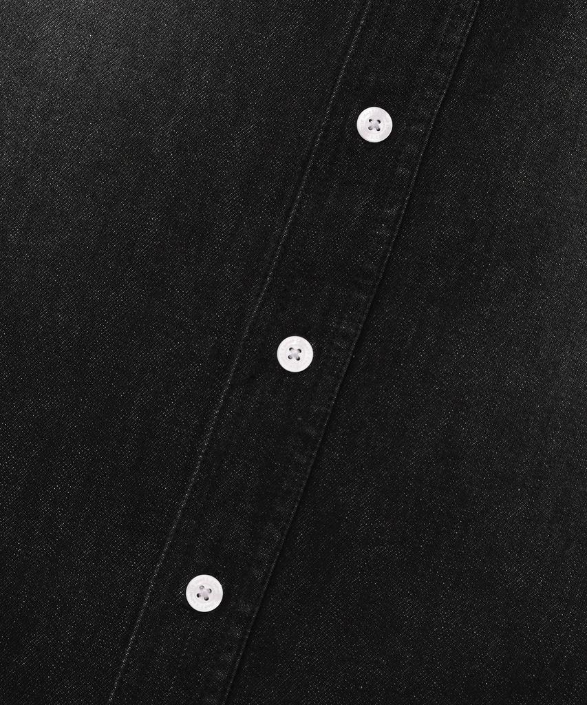 WACKY WILLY Washed Denim Long Sleeve Shirt Black