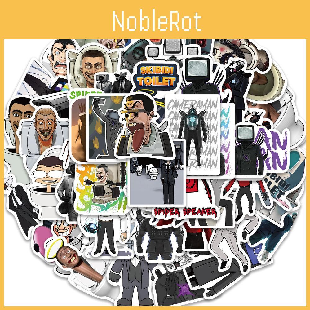 50pcs Cute Toilet Man And Surveillance Man Graffiti Stickers Unique Decoration For Guitar Notebook Luggage Diy Waterproof Adhesive