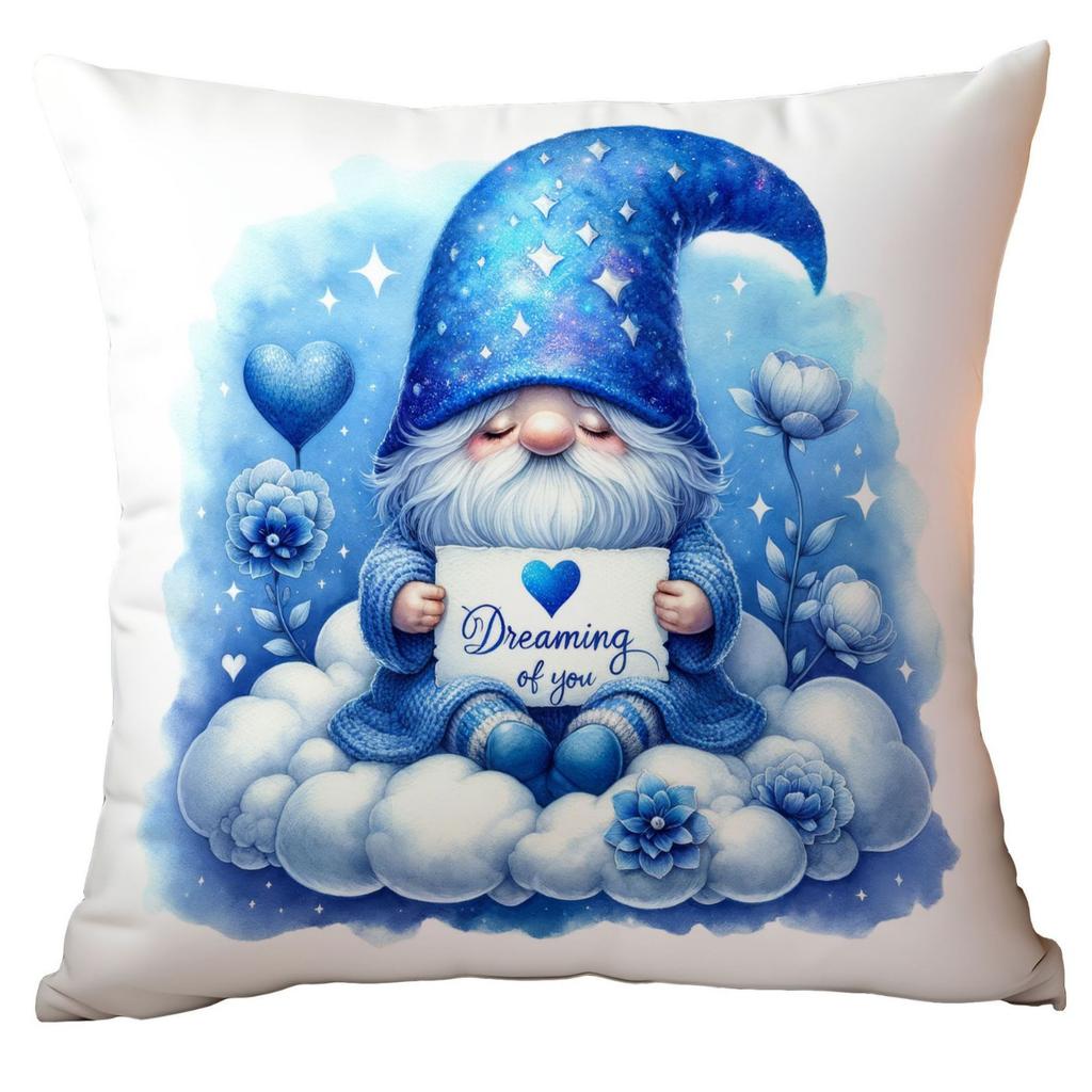 Valentinstag Kissenbezug Blau Aquarell Zwerg Kleiner Mann Kissenbezug Zuhause Sofa Kissenbezug