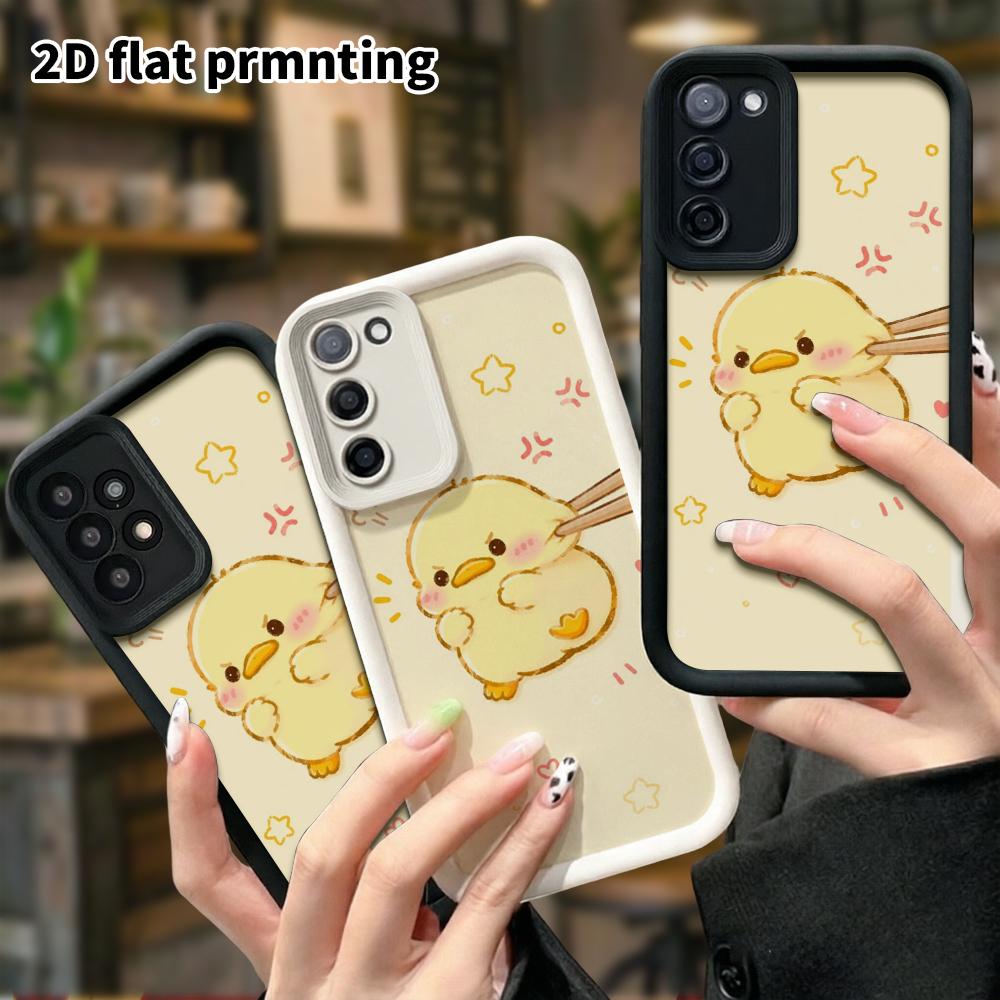 Phone Case: 2D Flat Samsung Galaxy A34 A35 M05 M06 S20 S22 S21 FE Plus 5G Protective Case, Hand-painted Little Yellow Duck, Perfect Holiday Gift for C
