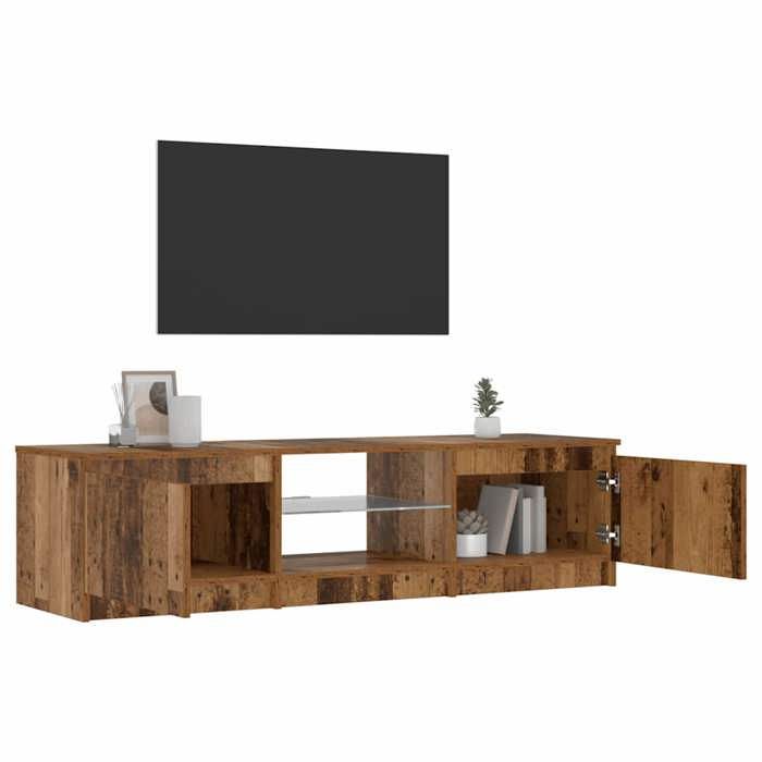 VidaXL TV-Möbel mit LED-Leuchten Altholz Holzwerkstoff, TV-Ständer, Medienmöbel, TV-Konsole, HiFi-Möbel 856349