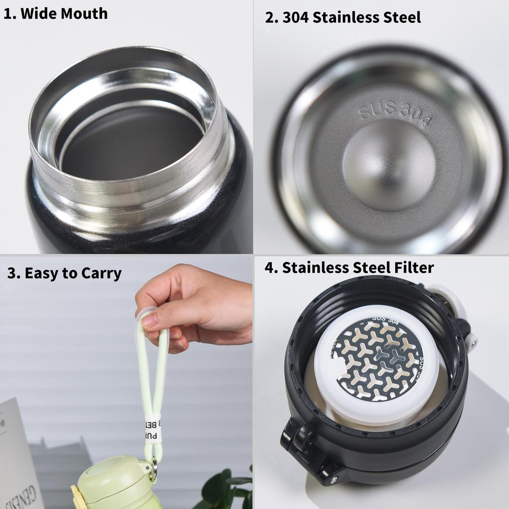 440ml Stainless Steel Vacuum Flask Thermos Cup for Coffee Tea Milk Sports Water Bottle Insulated Travel Mug with Lid