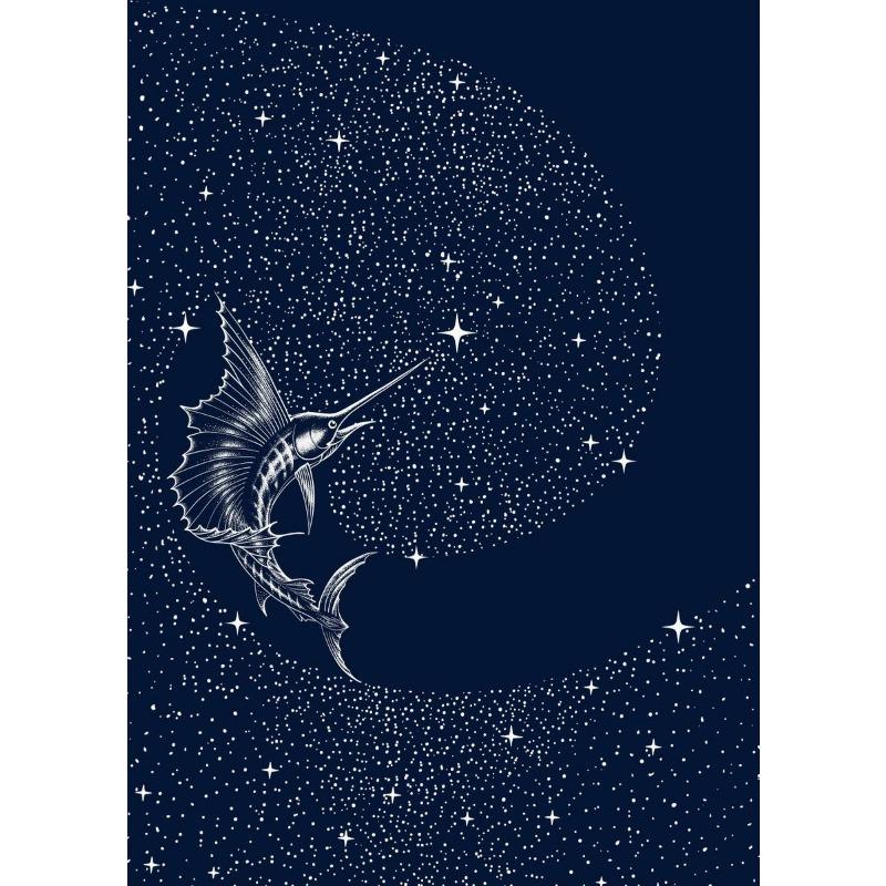 Cosmic Ocean Animals Starry Jellyfish Turtle Canvas Painting Nordic Wall Art For Living Room Home Decoration Frameless