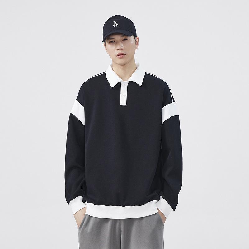 

Толстовка с лацканами, мужская, весенне-осенняя, модная, американская, свободная, плечевая, подростковая, модная, с длинными рукавами 3XL