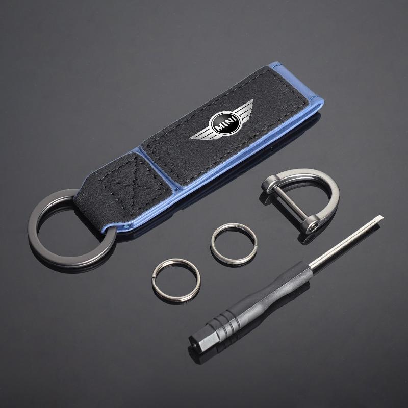 

Car Metal Leather Logo Key Chains Emblem Key Rings For BMW Mini Cooper R50 R53 R55 R56 R60 R61 F54 F55 F56 Keychain Accessories XXXL синий