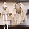 Chic Plaid Slimming Plus Size Summer Three-Piece Suit for Women