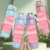 1PC Coffee Cup Vintage Label Print 750ml Color Plastic Sports Water Bottle Leakproof Flip Straw Lid Suitable for Sports Office Home Use
