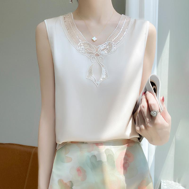 

Женский летний новый костюмный топ с V-образным вырезом, без рукавов, на бретелях L