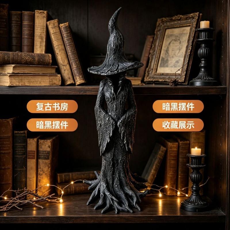 Resin witch decorative item, Halloween witch resin decoration item, garden decoration