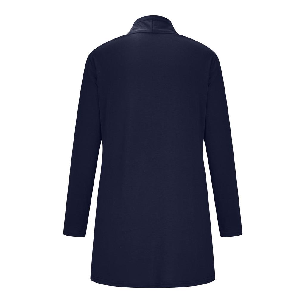 European and American Women's Knit Long Sleeve Solid Cardigan with Pockets - In Stock