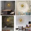 Modern Handcrafted Luxury Metal Wall Decor Perfect For Living Room Electroplated Golden With White Crystal Stone