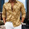 16 colori camicia da uomo di lusso pattern barocco dorato manica lunga alla moda stampa retrò comoda senza stiro taglia grande top