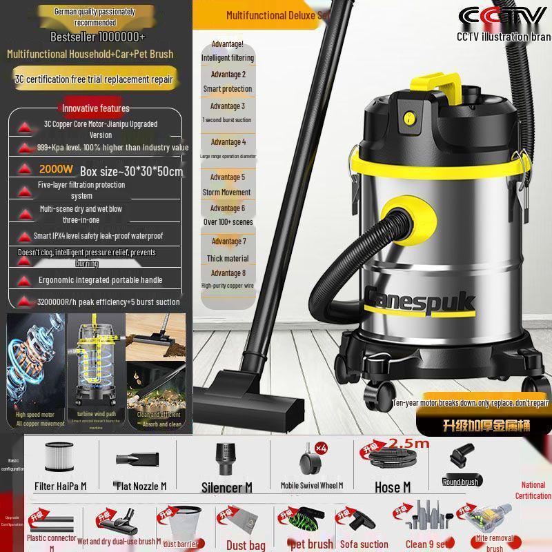Hochleistungs-Nass-/Trockensauger für den Heim-, Hotel-, Auto- und Industriegebrauch