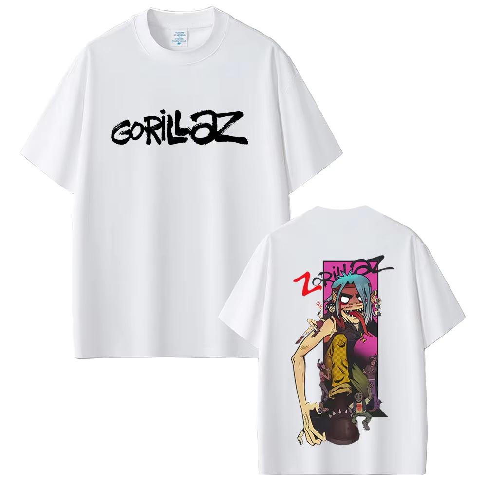 Gorillaz Band T Shirts Men Women Hip Hop Rock Fashion Oversized T-shirt Male High Quality Soft Cotton Tshirt Unisex Casual Tops