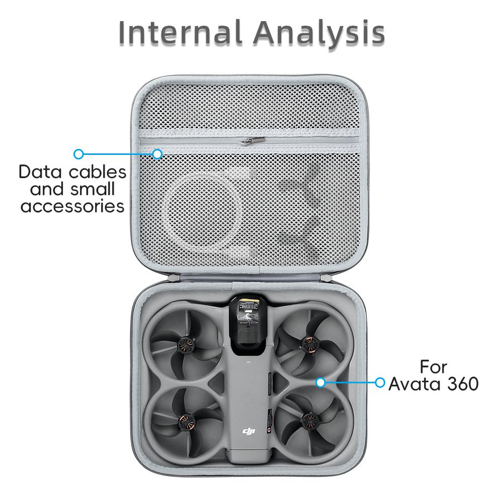 Carrying Case for DJI Avata 360 Bag Gray Black EVA Water proof Handbag Storage Box Accessories