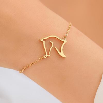 Stainless Steel Cross-border Animal Couple Hollow Bracelet, Non-fading, Unique Design.