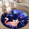 1PC Cat Garden Office Round Area Rug, Indoor Mat Suitable ForOffice, Under Office Chairs Bedroom Living Room Home Decor, Room Deco, D050