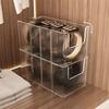 Space Saving Large Capacity Storage Container Removable Dividers Transparent Storage Box Stackable Display Rack Book Storage