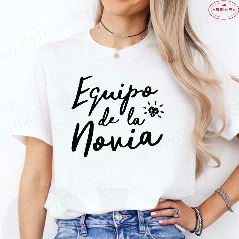 Spanische Frau Junggesellinnenabschied Hen Party T-Shirt Mädchen Team Braut T-Shirt Frau Single Abschied Blusen Lustige Braut Hochzeits-Tees
