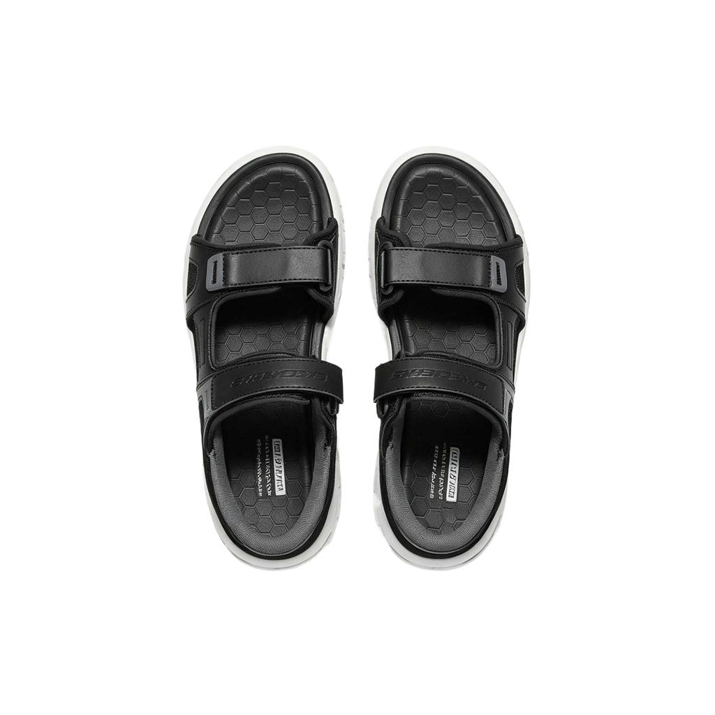 Skechers Go Run Open Toe Black Flat Sandals Men Sandals 233383-BKW