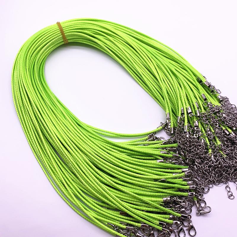 New 5pcs 2mm Leather Cord Wax Rope Chain Necklace Extender Chain Lobster Clasp DIY Jewelry Accessories