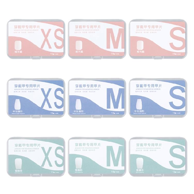 100Pcs/set Clear Half Frosted Nails Tip Acrylic Fake Nails Full Cover Fake Nails