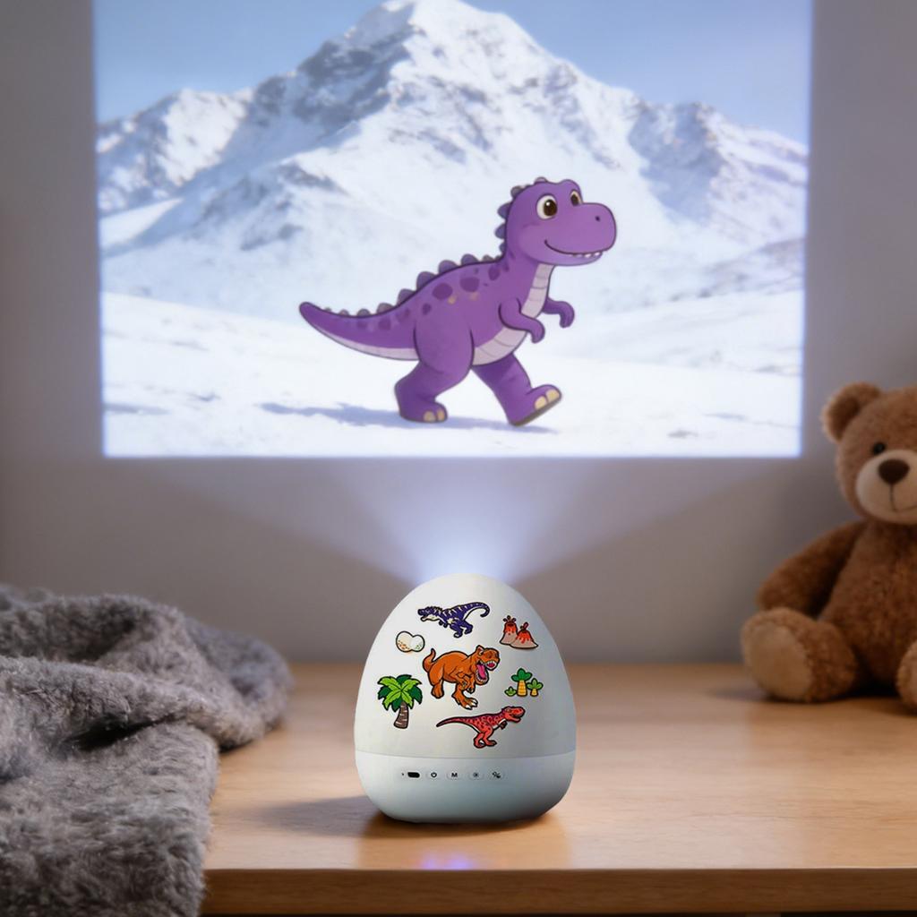 Dinosaur Egg Night Light Projector, 360° Rotating Sky Projector, Rechargeable Dinosaur-themed Cartoon Light.