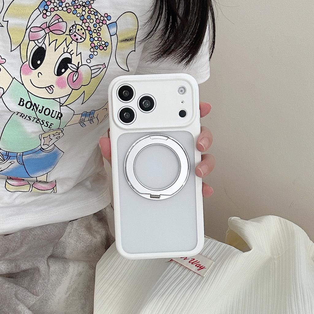 360 rotating bracket for iPhone17ProMax magnetic mobile phone case Apple 16 dopamine fine hole sheath