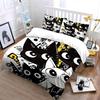 Cartoon cats with geometric patterns Print Bedding Set 1Duvet Cover 2Pillowcases for Adult and Children Luxury Gift Full Size