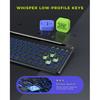 Jomaa 7 Colors Backlit Bluetooth Keyboard with Slot Card Rechargeable Wireless Keyboard Bluetooth Multi for Laptop Tablet Quiet