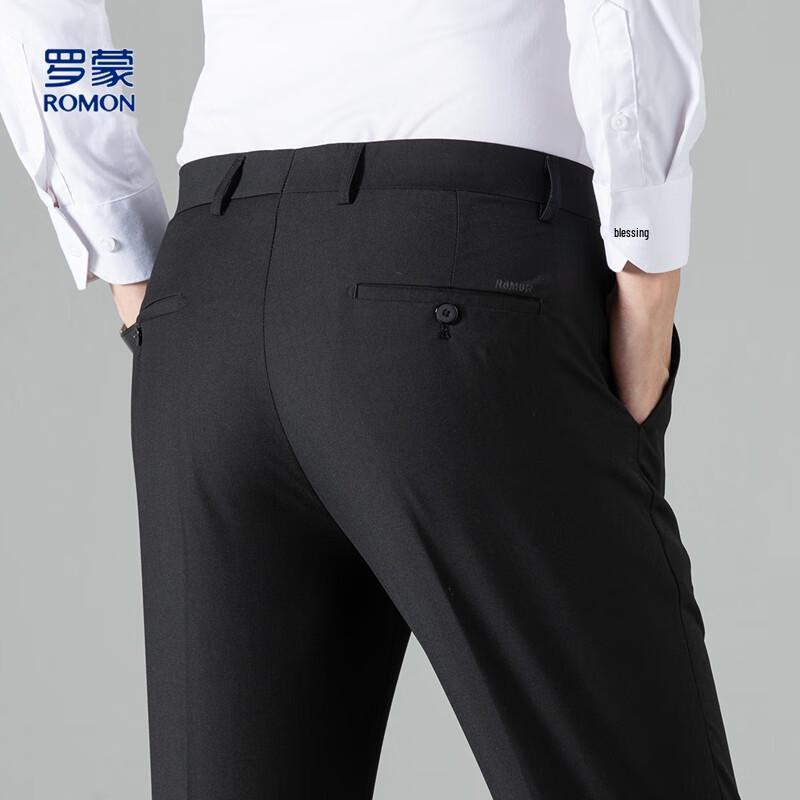 Luomeng Men's Business Casual Straight-Leg Trousers