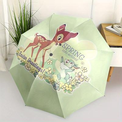 Bambi, Thumper Automatic Opening and Closing Umbrella - 8 Ribs Portable Folding Umbrella with Plastic Handle, Suitable for Leisure and Hallo