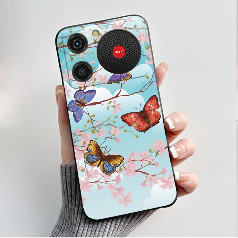 For Nubia Music Case Z2353 Butterfly Flowers Silicone Phone Cover For ZTE Nubia Music Funda Protection Shockproof Bumper Shell