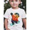 Boys Summer Crewneck Tee, "JUMP HIGH!" Snowboarding Bear Cartoon Print Outdoor Casual Short Sleeve Top