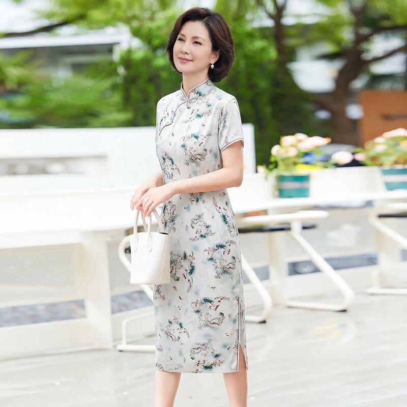 Haoyi Women's Elegant Printed New Chinese Style Qipao Dress