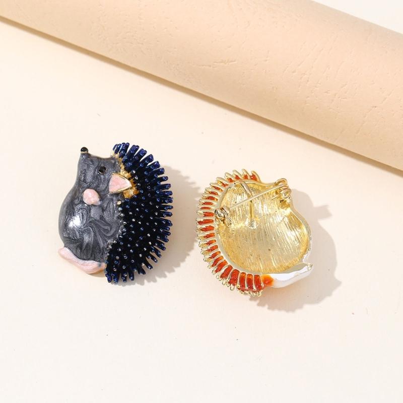 Cute Enamel Hedgehog Brooch For Women Fashion Animal Jewelry Accessories For Jackets Or Bag Decoration