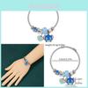 Stitch Cartoon Pendant Beaded Bracelet With Zinc Alloy Charm For Gift Giving