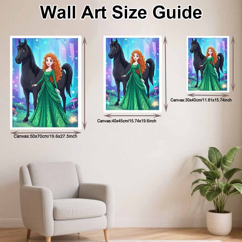 Disney Diamond Painting Kit Princess and Black Horse Style Home Decor Craft Perfect Gift Idea Diamond Art