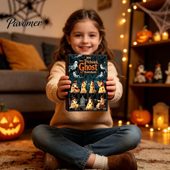 Halloween Trick or Treat Gifts Advent Calendar 2026, 24 Day Countdown Box with Retro Style Ghost Figures Mini Figures, Collectible Toy Set for