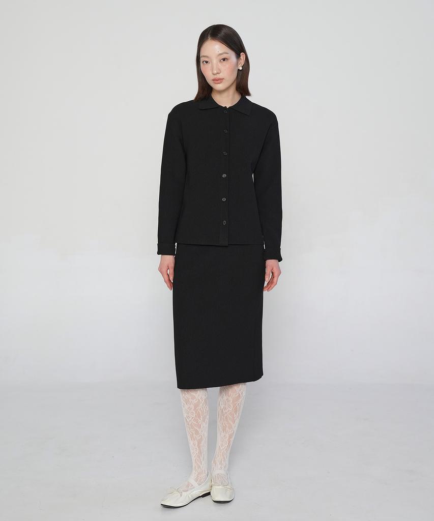 Pilot Lightweight Ribbed Skirt (Black)