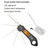 1 sada Cooking Thermometer Vodotěsný Dvojitá sonda ABS Průhledný Digitální displej Masový teploměr Kuchyňské doplňky