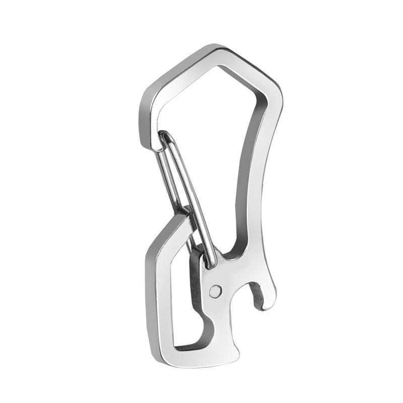 Stainless Steel Tactical Carabiner Clip Keychain with Bottle Opener - Portable Multi-purpose Tool