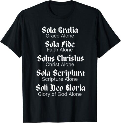 NEW LIMITED Five Solas Reformed Christians Protestant Theology T-Shirt S