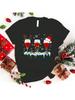 Lustiges Weihnachts-Rotwein-Glas-Print-T-Shirt Damen Herren Sommer Lässig Kurzarmhemd Mode Lockere Oberteile(Premium-T-Shirt)