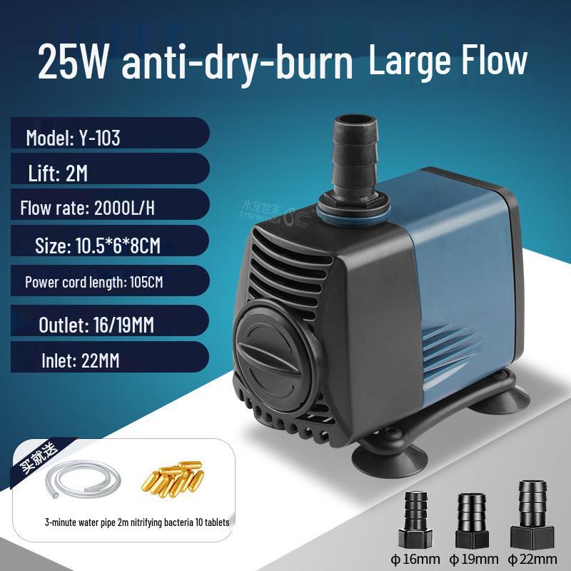 High-Power Amphibious Submersible Aquarium Pump for Filtration and Circulation