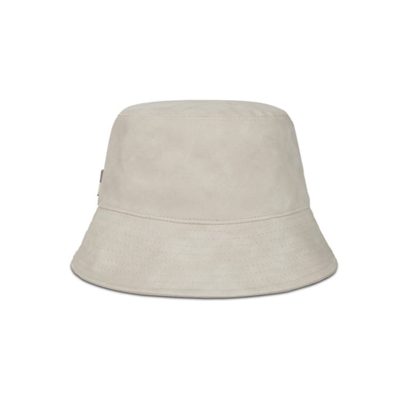 VARZAR VA Studded Vegan Leather Bucket Hat Ivory