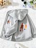 Kids Zip Up Hooded Jacket Gradient Basketball Soccer Player Silhouette Print Long Sleeve Casual Sports Hoodie For Boys Daily Out